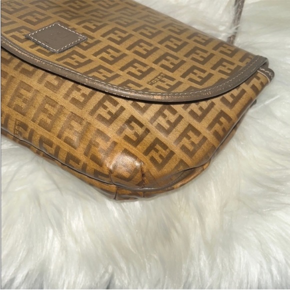 Fendi Tan Monogram Saddle Bag - Picture 7 of 12